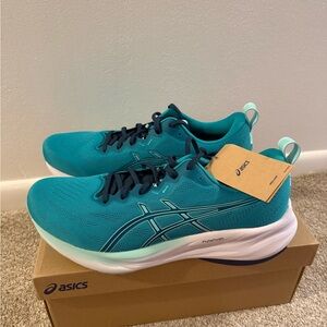 ASICS Teal and White Running Shoes